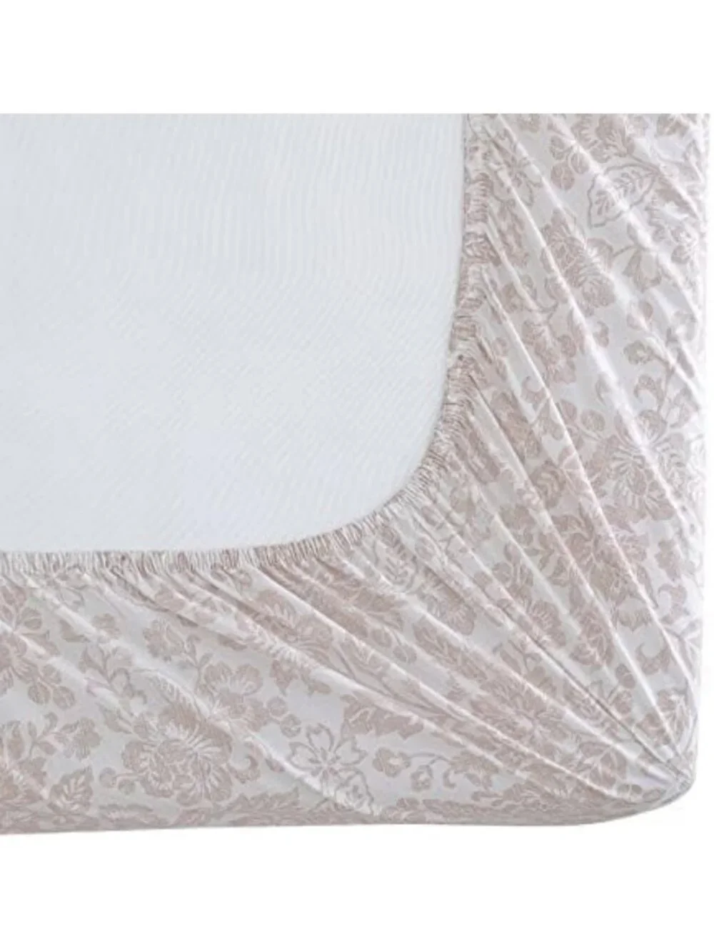 Queen Size Crisp Percale Cotton Sheet Set with Deep Pockets & Floral Pillowcases